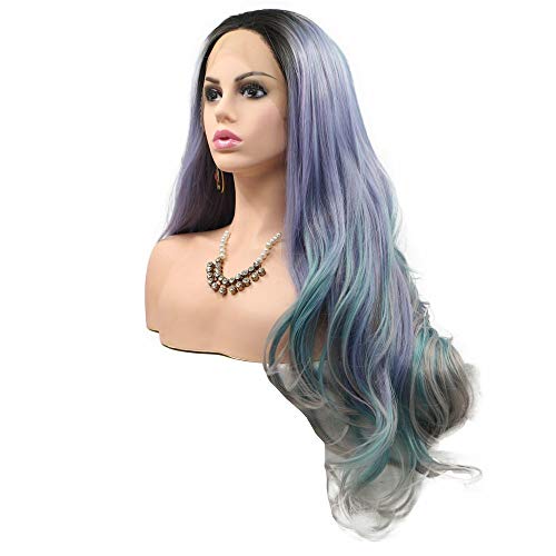 Perruque ondulée thermorésistante violette de 66 cm pour changer de coiffure sans dommages - 2