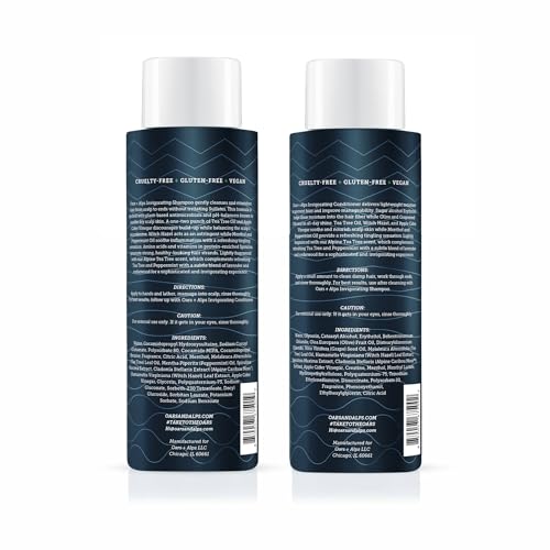 Oars + Alps Men's Sulfate Free Hair Shampoo for Men & Women, Shampoo for Hair Infused with Witch Hazel and Tea Tree Oil, Nourishing & Moisturizing, Paraben & Sulfate Free, Alpine Tea Tree, 13.5oz