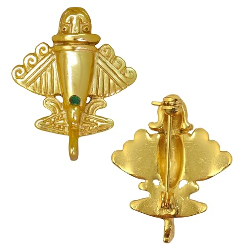 Image of Colombian Emerald & Multi-Material Options | Quimbaya Flyer Lapel Pin | Ancient Alien Golden Jets Collection