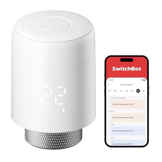 SwitchBot Thermostat de radiateur connecté, contrôle Via Bluetooth & appli avec minuteur, Installation Facile, économie d'énergie, Compatible Alexa, Apple Home & Google Home (SwitchBot Hub requis)