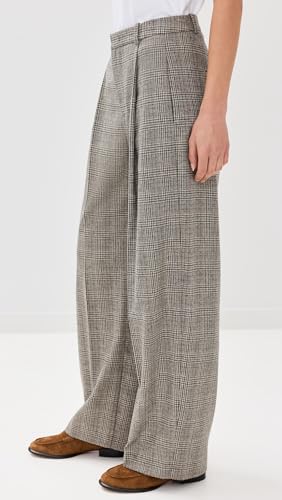 Vince Women's High Rise Wool Blend Plaid Trousers4