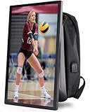 21.5' LCD Advertising Backpack, 1000nits Brightness Digital Backpack Display, Human Walking Billboard Sending Program with U-Disk/Phone APP, and CMS Input Auto ADS Player, Android OS