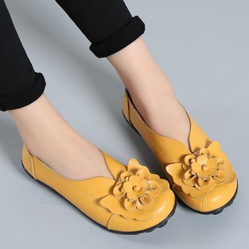 Slip on Loafers for Women Vintage Cute Bow Flower Shoes Comfortable Walking Working Driving Sandals Breathable Lightweight Shoe Travel Vacation Shoes4