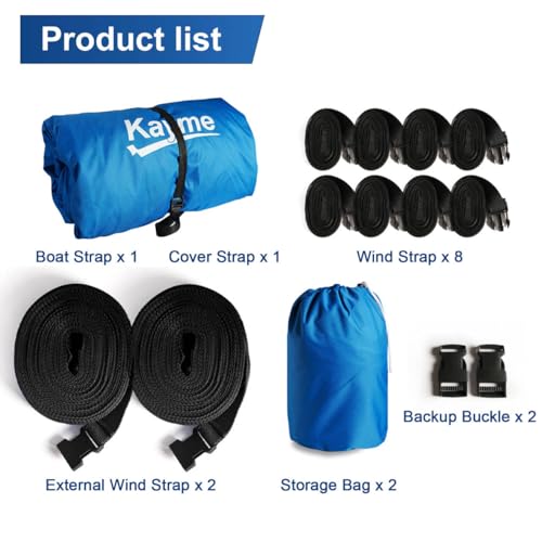 Image of Kayme 1200D Heavy Duty Waterproof Boat Cover for 17-19ft Boats
