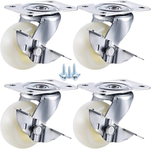 Roulettes pivotantes anti glisse roues nylon 360 pour etabli