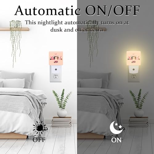Image of Valentine's Day Dachshund Dogs Night Light for Kids, Two Love Dachshunds Night Light Plug in with Dusk to Dawn Sensor,0.5w Energy Saving Nightlight for Hallway Stairway Kitchen Bedroom