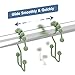 Titanker Shower Curtain Hooks Rings, Rust-Resistant Metal Double Glide Shower Hooks for Bathroom Shower Rods Curtains, Set of 12 Hooks - Sage Green