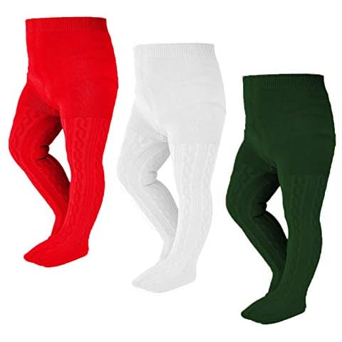 Epeius Baby Girl Tights Thick Cable Knit Leggings Stockings Cotton Pantyhose for Newborn Infant Toddler 3/4/5/6 Pack - - 12-24 Months Cover