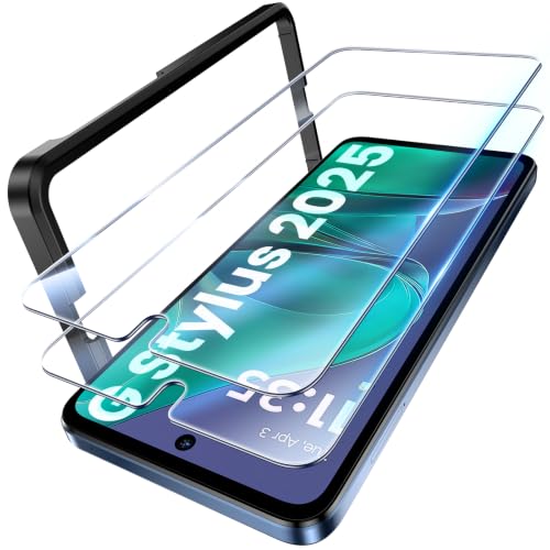 UniqueMe 3 Pack for Motorola Moto G Stylus 5G 2025 Screen Protector Tempered Glass 9H Hardness No-Bubble Screen Cover Easy Install with Tool