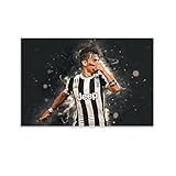 サッカー選手 パウロ・ディバラ ポスター 装飾画 キャンバス 壁アート リビングルーム ポスター 寝室 絵画 フレームなしスタイル 12x18インチ(30x45cm)