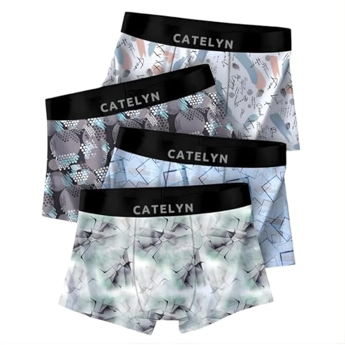 Image of CATELYN Ultra-Soft Nylon Breathable Stretch Trunks Men's Premium Printed Innerwear for Daily Comfort Men Sweatproof (Pack of 4)