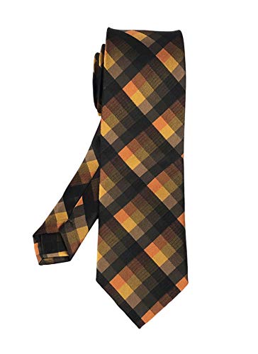Black Brown Orange Holiday Neckties Check Plaid Silk Tie Suit Fitness Dating For Men Youth Boy #TOP3