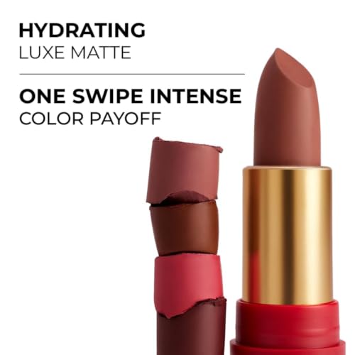 Image of LoveChild Masaba 90s Drip Caramel (Pink Nude) Luxe-Matte Lipstick with Intense One-Swipe Color Payoff in High-Pigment HD Creme Matte Formula, 4gm