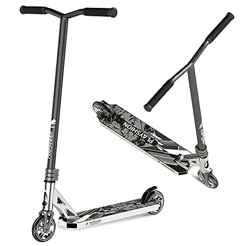 PLAYSHION Pro Stunt Scooter Freestyle Kickscooter für Erwachsene und Kinder mit 110mm Aluminum Kern Rollen 31 Zoll / 36 Zoll Höhe Cover