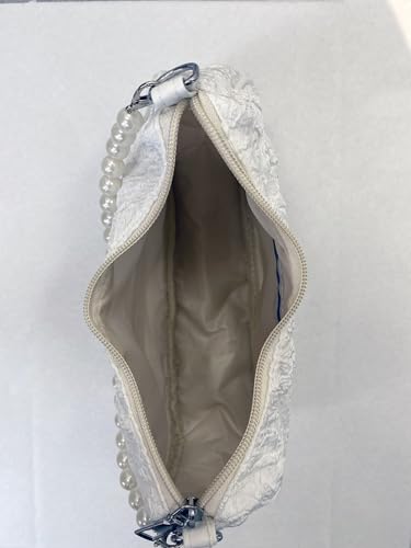 GORGLITTER Women's Bow Coquette Purse Sweet Pearl Shoulder Bag Evening Clutch Handbag Trendy 20254