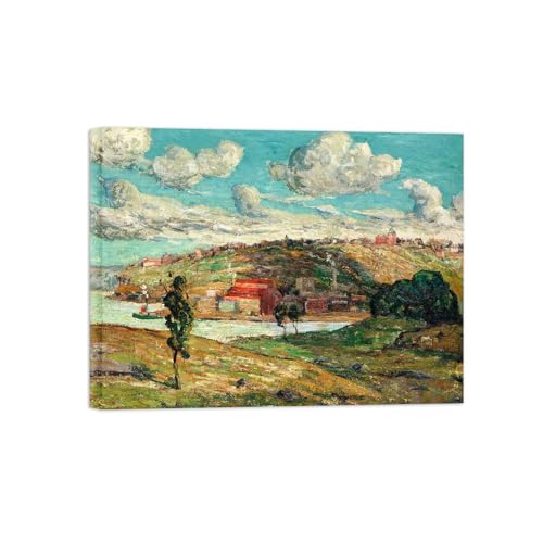 MUHJDYC Ernest Lawson Impression sur Toile-Tableau Reproduction-Célèbre D'art Peinture Image Decoration Murale Salon(Hill) 80x105cm Toile Tendue