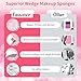 Fauxomor 108 Pcs New Makeup Sponges Wedges for Face Foundation, Latex-Free Triangle Cosmetic Make Up Sponge for Flawless Application and Blending, Beauty Blender for All Skin Types with Two Pouches