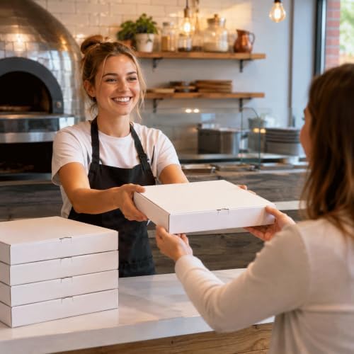 8PCS 16x16×2 Inch White Corrugated Cardboard Pizza Boxes — 사진 3