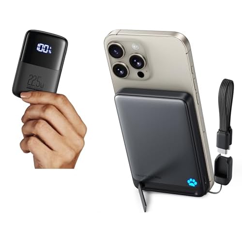 INIU Smallest 22.5W 10000mAh Power Bank & 45W 10000mAh Qi2 Certified MagSafe Portable Charger Combo