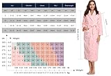 Vlazom Women Dressing Gown, Flannel Soft Robe Cosy Bathrobes Fluffy Warm Housecoat for Cold Winter, Pink, S(UK 6-10) - Image 6