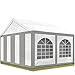 TOOLPORT Tendone per Feste 3x4 m Gazebo Party per sagre, mercati ca. PE 450 N Bianco-Grigio immagine