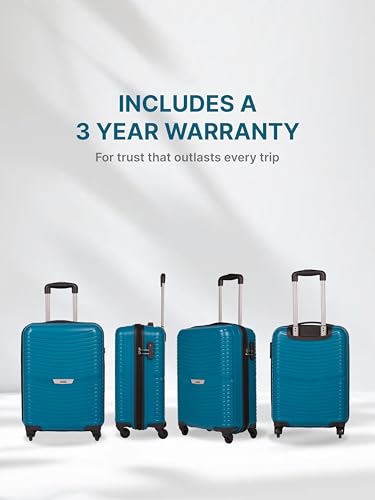 Image of ZOUK Zoya Hardcase Trolley Bag Set of 2 (Cabin 57cm & Large 77cm) Lightweight PP Suitcase |Silent Spinner Wheels, Telescopic Handle & Combination Lock | Travelling Luggage for Men & Women, Teal