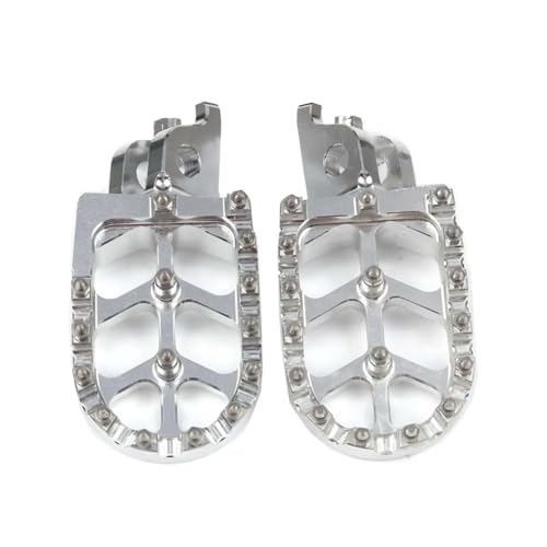 Motorradpedale für Kawasaki KLX450R 2008 2009 2010 2011 2012-2013,Aluminium-rutschfeste Motorradpedale Motorrad Zubehör,Silver