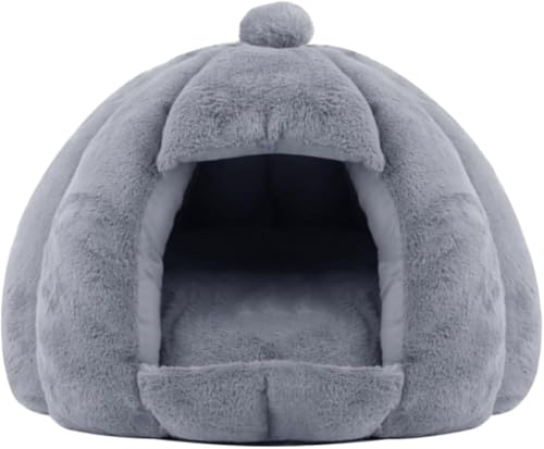 猫ハウス 猫用ベッド ドーム型 暖房 エアコン適応 ベッドマット ペットハウス ペットベッド 犬小屋 快適 柔らかい 水洗え 暖かい 用寝袋 ぐっすり眠れる 滑り止め 保温防寒 ペット用品 (L,グレー)