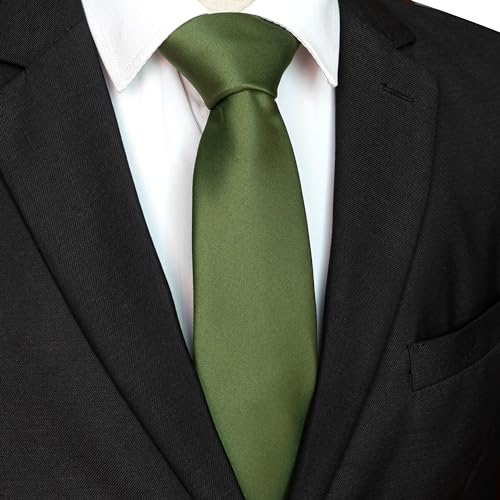Image of JEMYGINS Solid Color Tie Mens Necktie for Business and Wedding