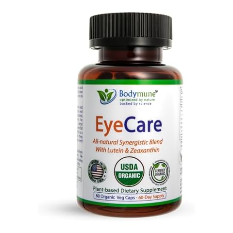 Bodymune EyeCare Eye Health Lutein Zeaxanthin, 60-Day Supply, Maqui Goji Carrot Pomegranate Schisandra Sea Buckthorn Extracts Unique Blend USDA Organic All-Natural USA-Made Vegan Non-GMO Gluten-Free Cover