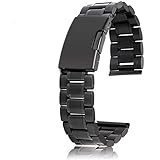 時計バンド 交換ベルト 腕時計ストラップ ステンレス製 24mm 黒