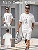 heekpek Mens T Shirt Short Sleeve Cotton Summer Casual Men's T-Shirts Crew Neck Classic Letter Print Basic Tops Tee for Men(White,XXL) #3