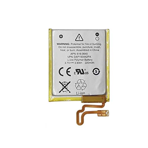3.7V 220MAH 616-0639 616-0640 Batterie de Remplacement pour Apple iPod Nano 5th16G iPod Nano 7 iPod Nano 7ème A1446