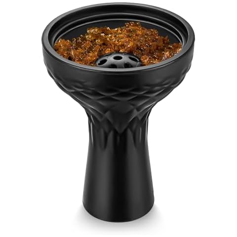 Hookah Bowl Silicone Phunnel Bowl Premium Hookah Heat Management Shisha Tobacco Bowl Right Replacement for Clay, Ceramic Bowls 3.8" Tall Gift Box Cover