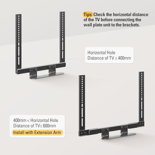 Image of Mounting Dream Soundbar Mount with Easy Access Design for SONOS Beam, SoundBar Bracket with Sliding Block Fits TV up to VESA 600x400mm, Compatible with The Beam Constructed of Duty Aluminum Profile