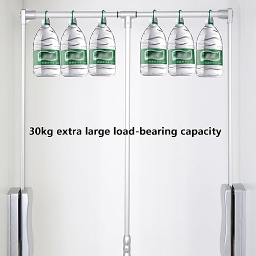 Tringle de placard rabattable en acier argent avec rail de levage de 66 LB - 4