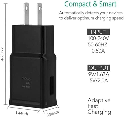 Chichifit FY0631202000 Samsung Adaptive Fast Charging Usb Wall Charger Adapter For Samsung Galaxy S24 S23 S22 S21S10 S6 S7 S8 S9 / Edge/Plus/Active thumb #3