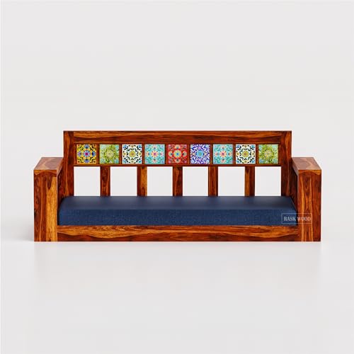 Image of Sheesham Wood Swing for Balcony | House Swings for Living Room | Wooden Patio Jhula for Home Indoor, Garden Outdoor & Balcony | Natural Finish