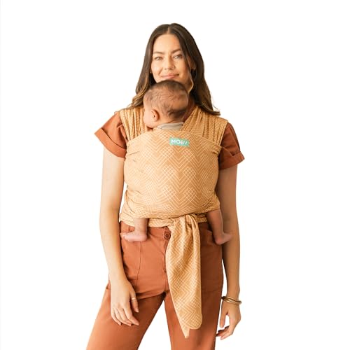 Image of Moby Baby Wrap Carrier Classic for Newborns to Toddlers (8-33lbs), Infant Sling Carrier, Lightweight & Hands Free Design, Adjustable for All Body Types (Sand Waves)