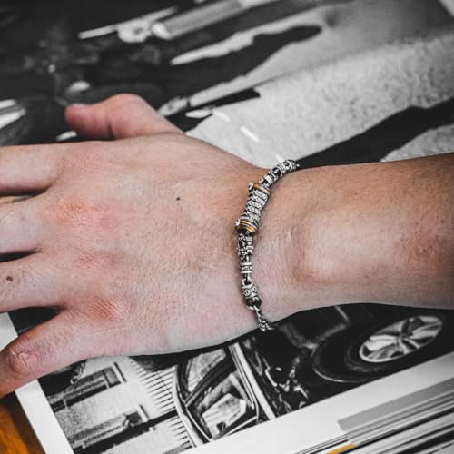 COPPERTIST.WU Taiji Rotatable Bracelet 925 Sterling Silver 6MM Width Link Chain Bracelets Bangles for Women Men2