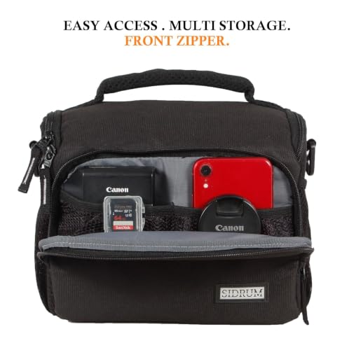 Image of WF-16 Camera Bag - DSLR Case with Adjustable Shoulder Strap & Rain Cover - for Nikon, Canon, Sony and All DSLR Cameras - Water Resistant - Anti Shock (Grey Interior)