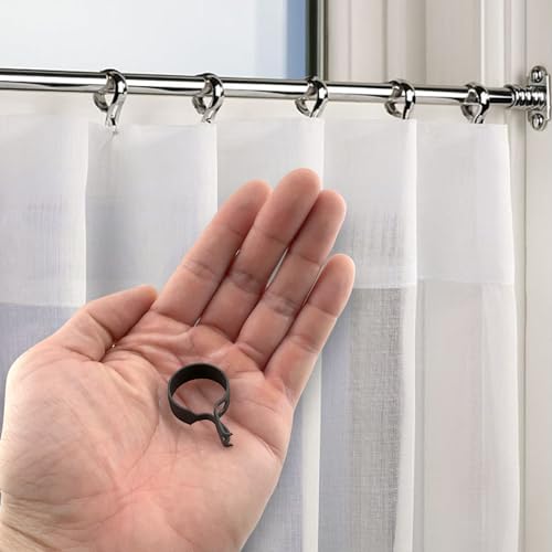 Amazing Drapery Hardware Cafe Rod Clip Rings 3/4 Inch Diameter, Durable Metal, 14 Pack, Black thumb #5