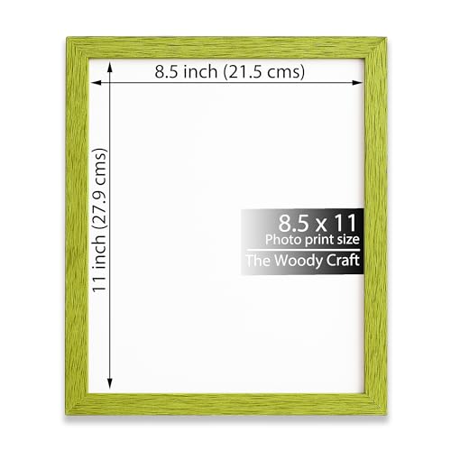 Image of Photo Frame 8.5x11 Letter Size | Sophisticated Green Frames For Wall Decor | Refresh Your Wall Frame | Quality Wooden Frame | Poster Frame (8.5x11 inch, Green)