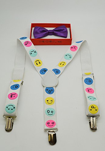 Cute Suspender and Purple Bow Tie for Toddler Baby Boys Girls Child