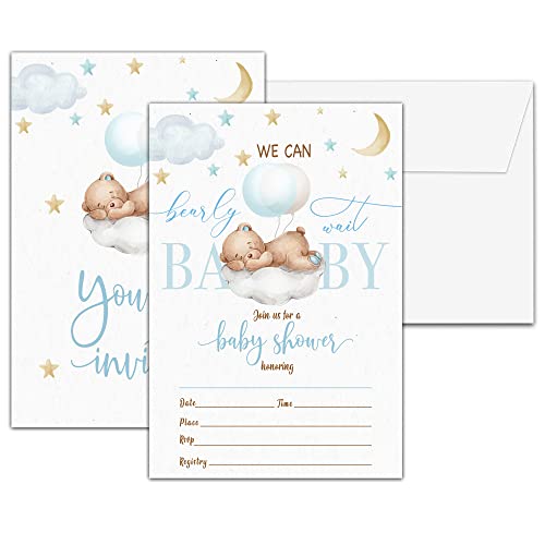 Balloon Bear Baby Shower ҏ We Can Bearly Wait WF_[j[gҏ ʂ̌ƐL̏ҏ ʔIp[eB[ J[h25 25(A05)