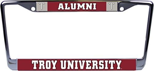 Troy University Alumni NameDrop Glossy Print Chrome License Plate Frame