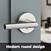 Kwikset Satin Nickel 91550-003 Milan Door Handle Lever with Modern Contemporary Slim Round Design for Home Bedroom or Bathroom Privacy