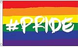 Material : Poliester 100D AZ FLAG Bandera LGBT Arcoiris Hastag Pride 150x90cm - Bandera Orgullo Gay 90 x 150 cm