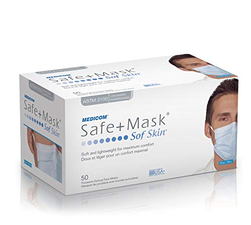 MDC Safe+Mask Sof Skin Earloop Mask White Box/50