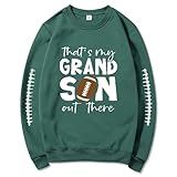casual e confortevole felpa da donna allentata game day felpa retro stagione calcio felpa calcio mamma camicie donna girocollo domenica funday felpa da donna, verde, s